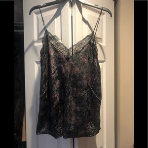 ZARA Velvet Floral Lace Cami SMALL